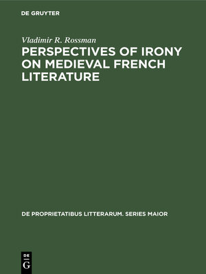cover image of Perspectives of Irony on Medieval French Literature